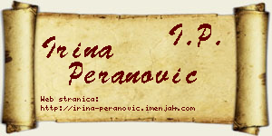 Irina Peranović vizit kartica